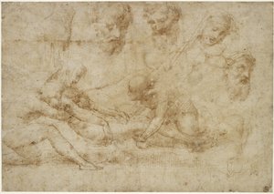 Estudios para una deposición de Raffaello Sanzio Raphael